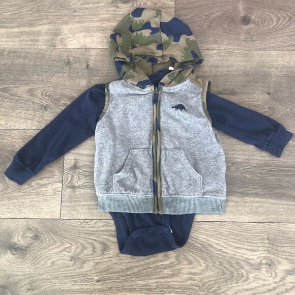 Carter’s Camo Dinos 3 Piece Outfit - Picture 2 of 7